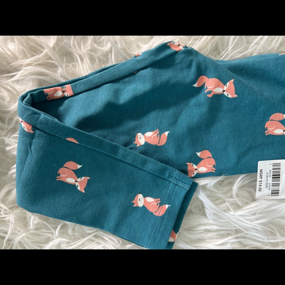 Fox print turquoise carter leggings